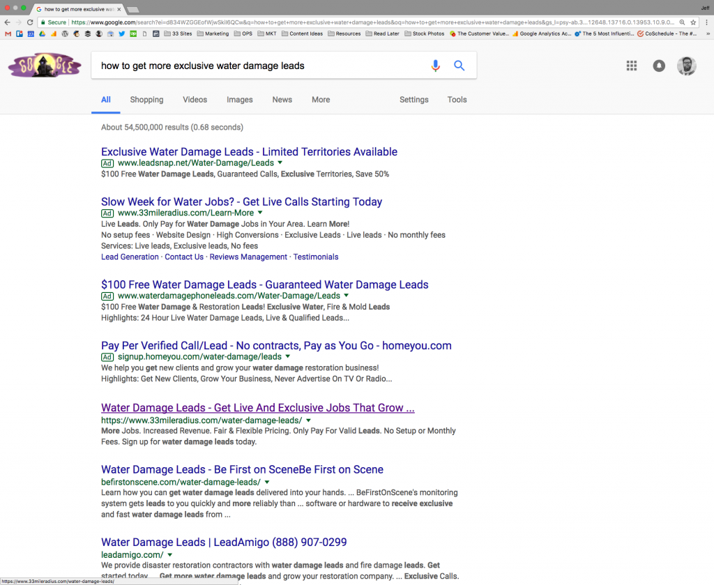 Example of Search Engine Optimization and Search Engine Marketing